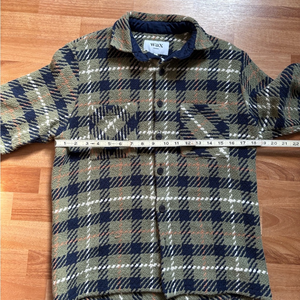 Wax London Cotton Button-Up in Green and Blue - Picture 6 of 7